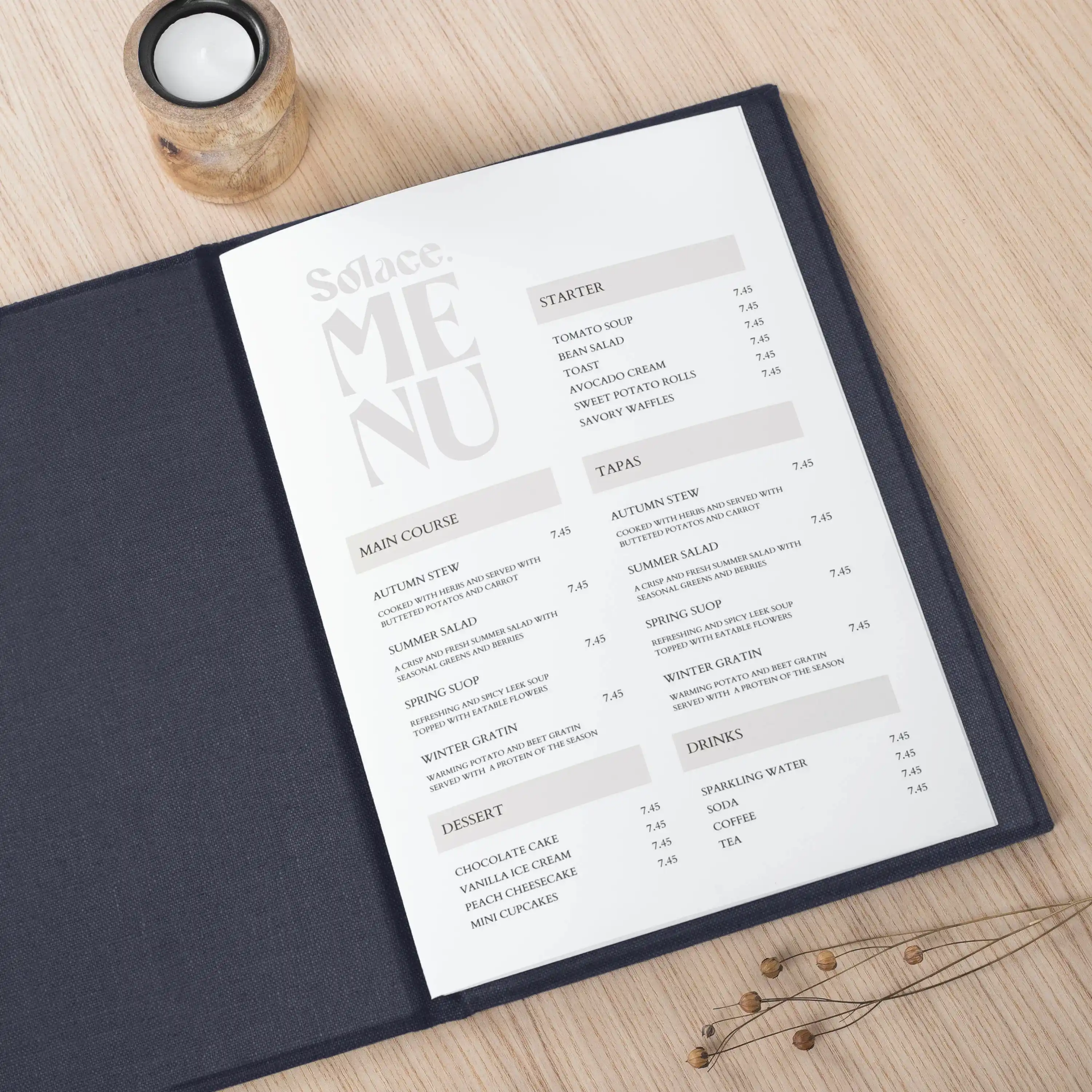 Personalized Linen Menu Book - Image 5
