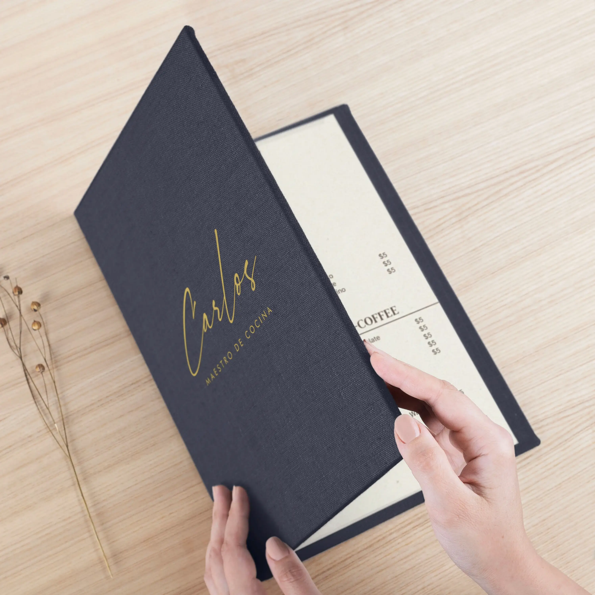 Personalized Linen Menu Book - Image 3