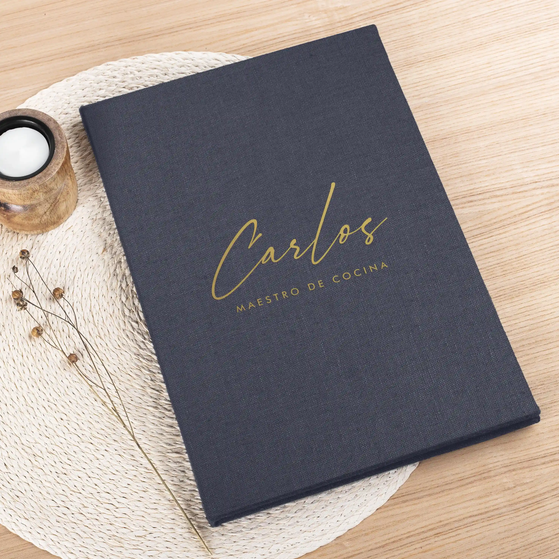 Personalized Linen Menu Book