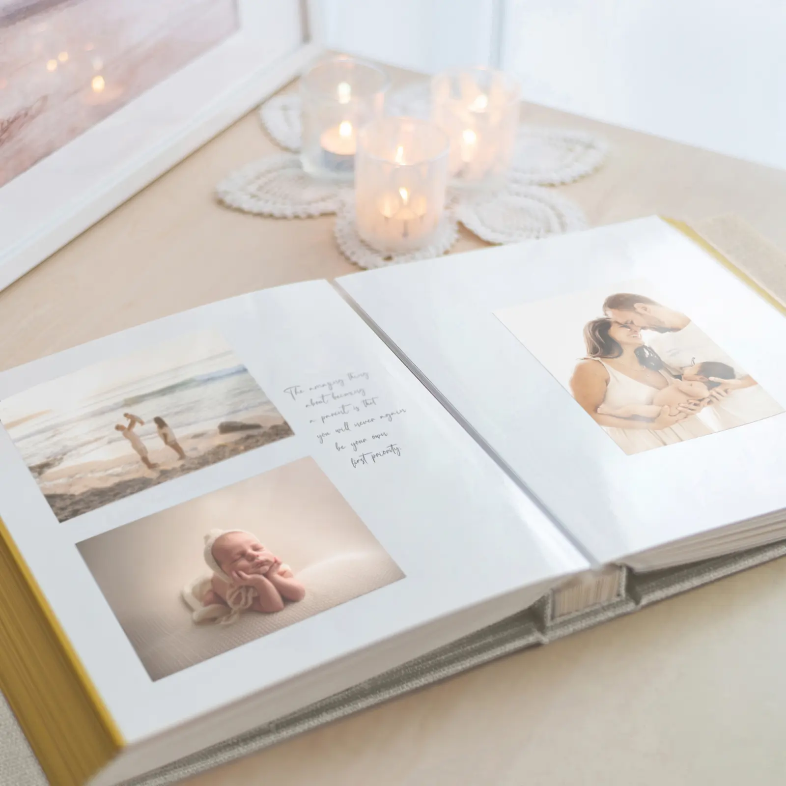 Linen Baby Self Adhesive Photo Album - Image 4