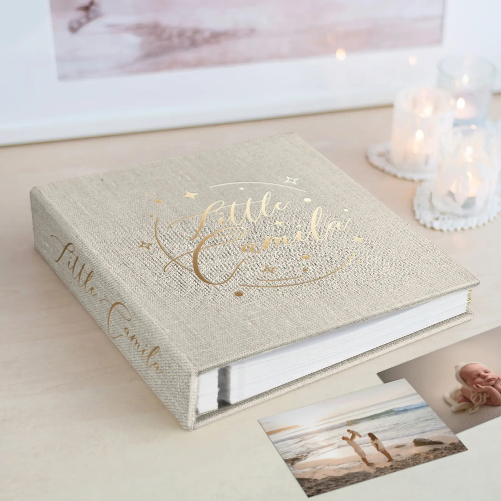 Linen Baby Self Adhesive Photo Album