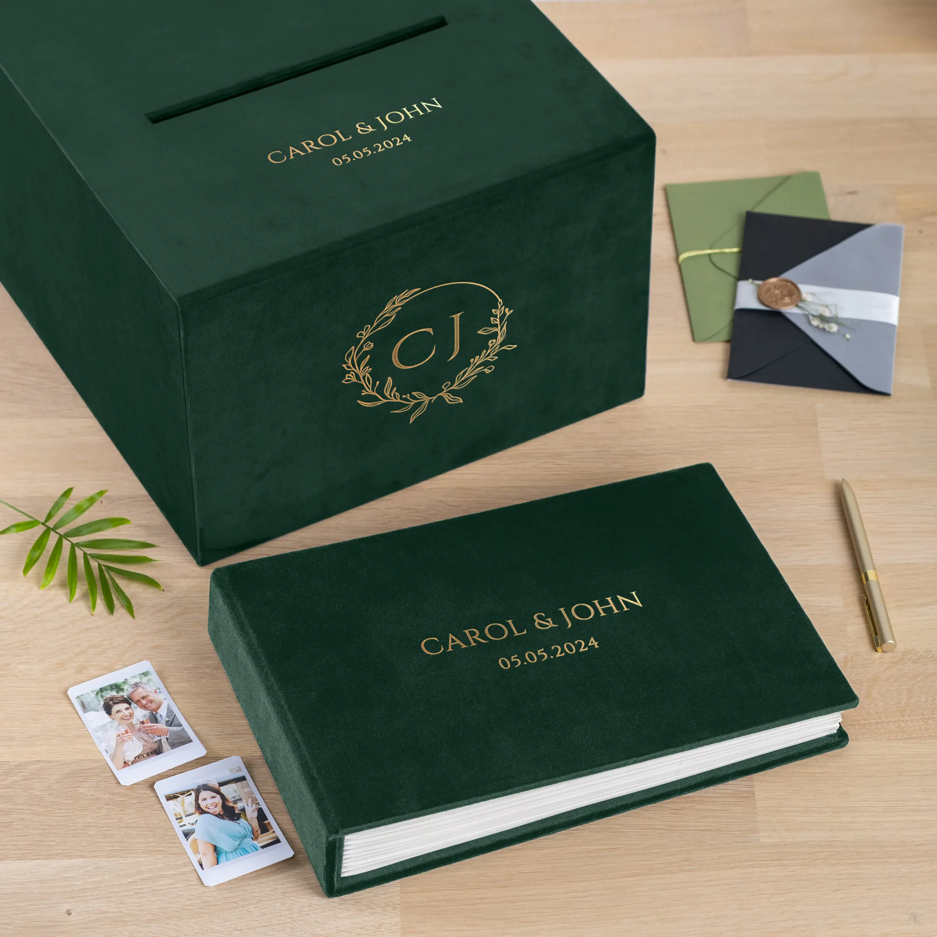 Velvet Wedding Card Box With Slot, Design W198 - Image 5