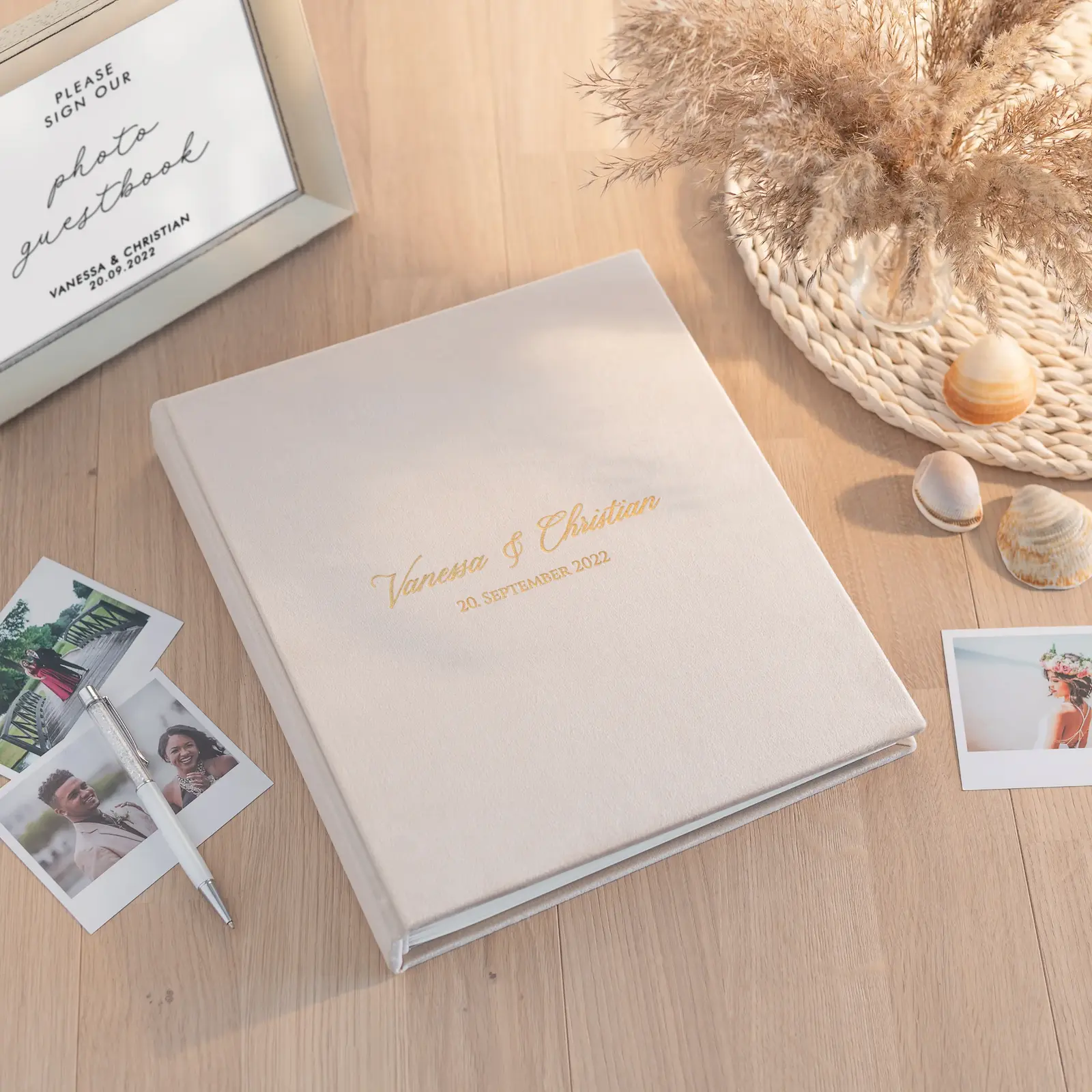 Velvet Wedding Guest Book Vertical