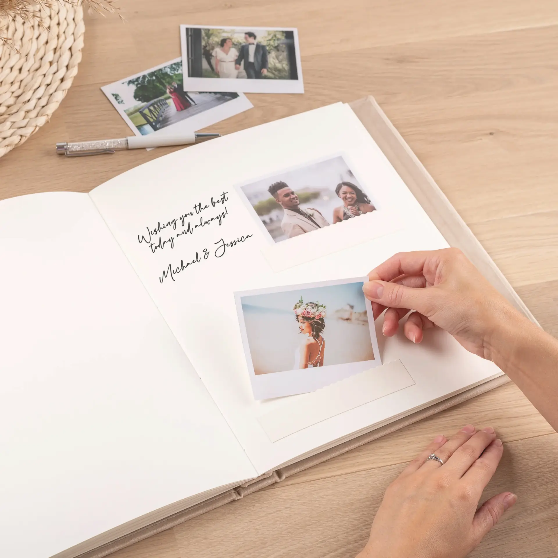 Velvet Wedding Guest Book Vertical - Image 2