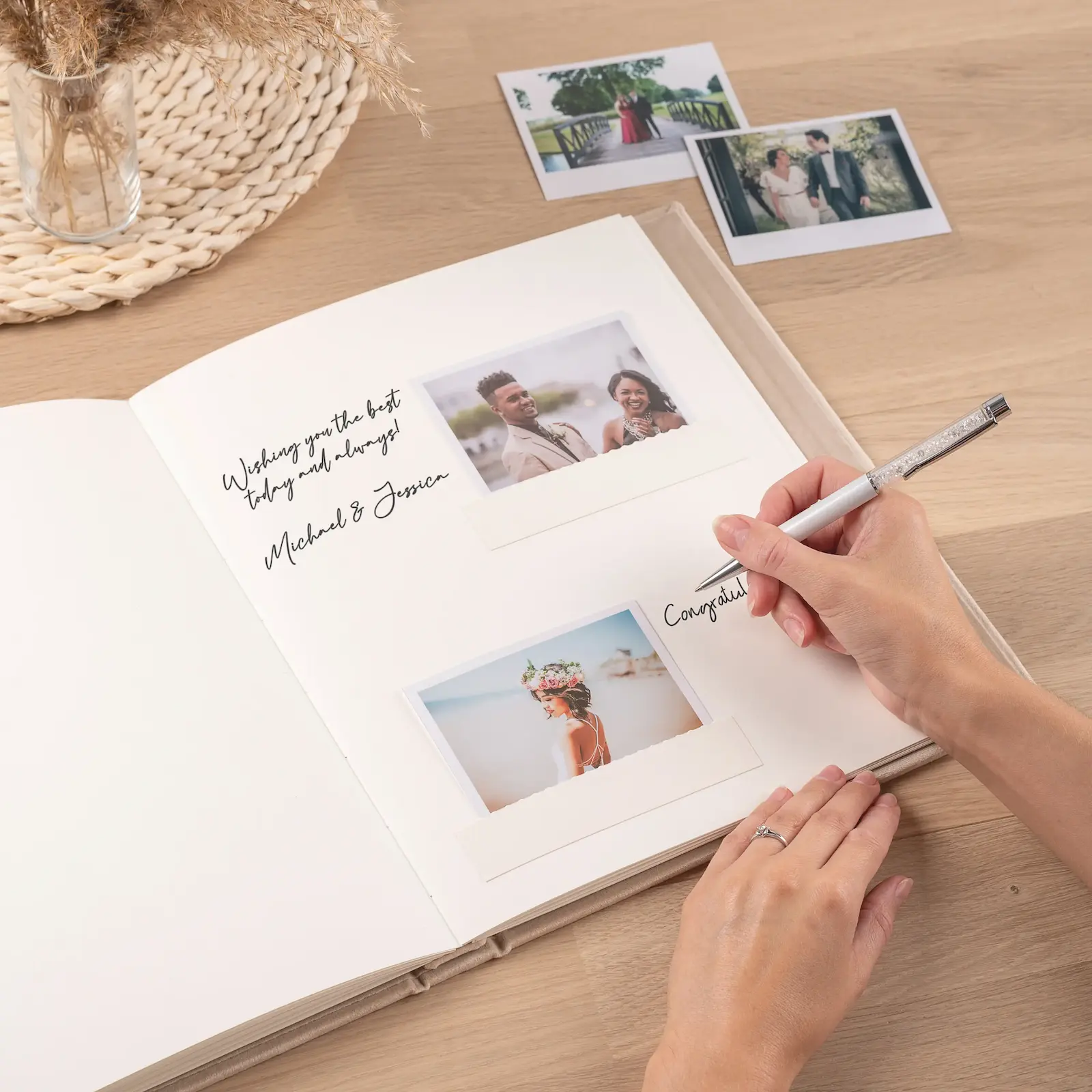 Velvet Wedding Guest Book Vertical - Image 3