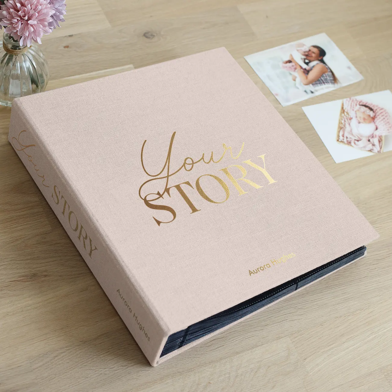 Linen Slip In Baby Photo Album for 100-1000 4x6 Photos