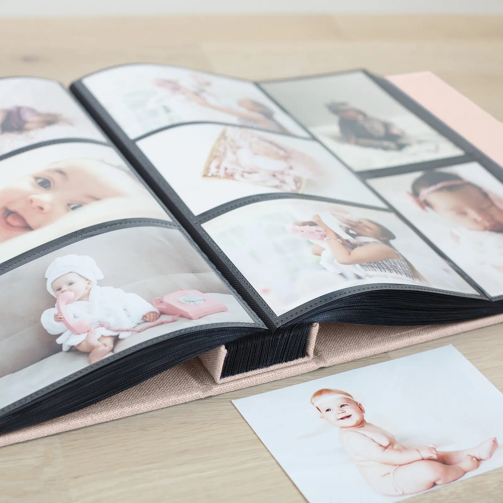 Linen Slip In Baby Photo Album for 100-1000 4x6 Photos - Image 6