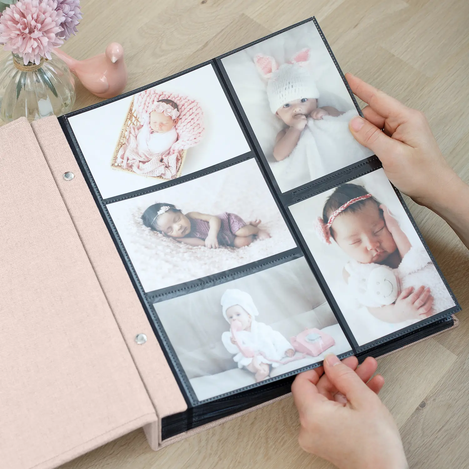 Linen Slip In Baby Photo Album for 100-1000 4x6 Photos - Image 3