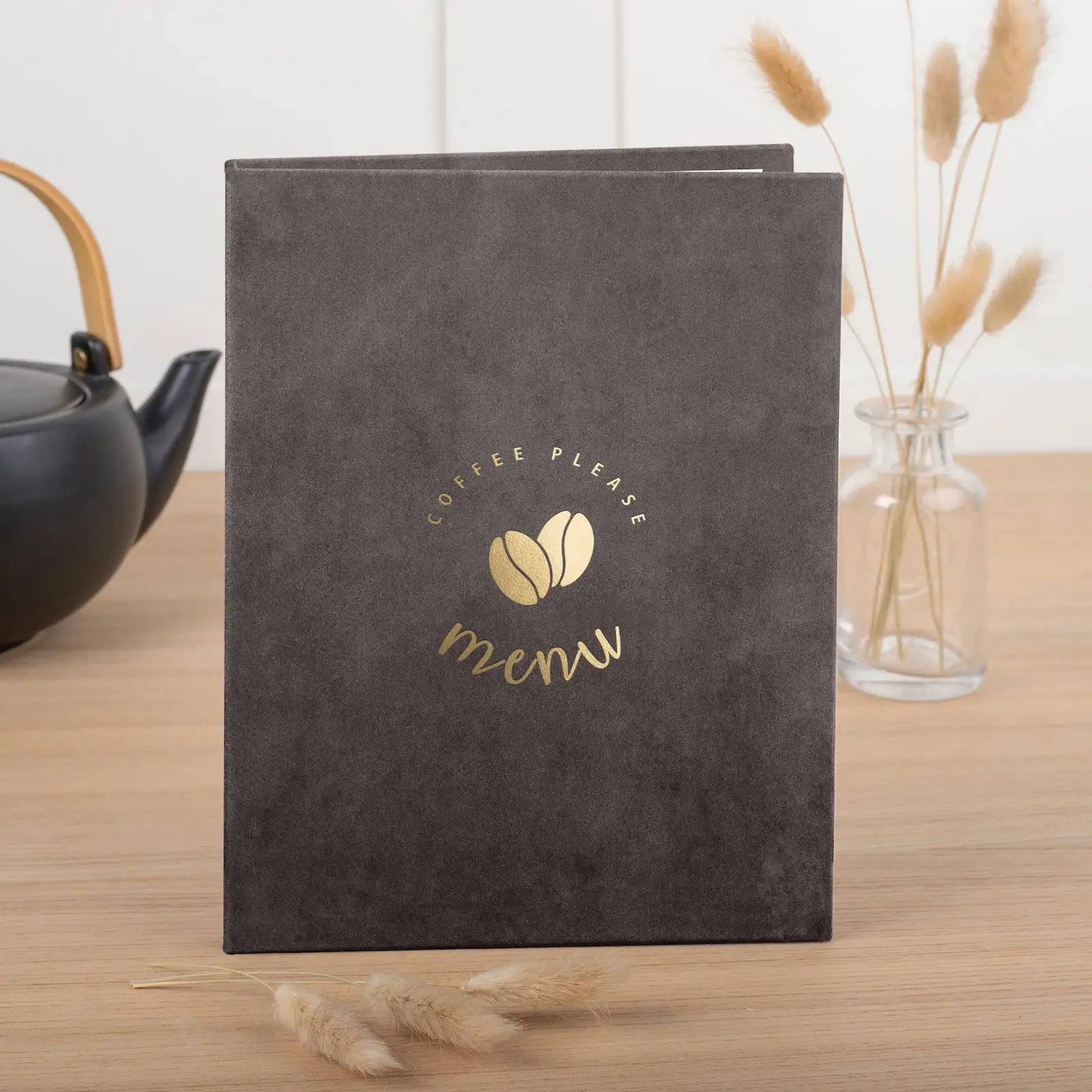 Velvet Menu Book with Elastic Band