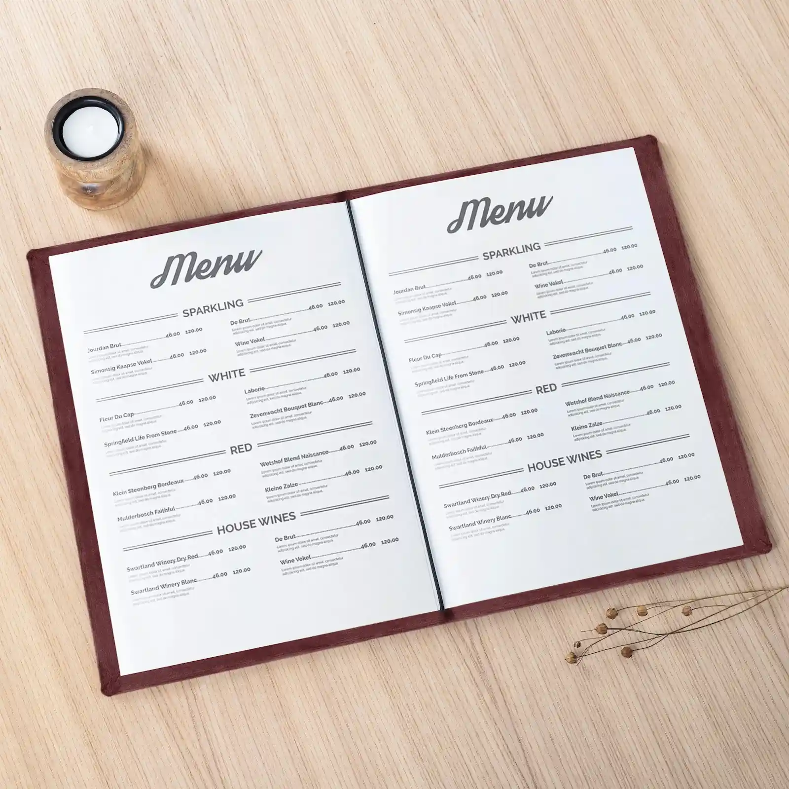 Personalized Velvet Menu Book - Image 5