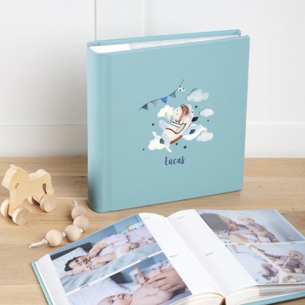 Eco Leather Baby Slip In Photo Album for 200 4x6 or 5x7  Photos