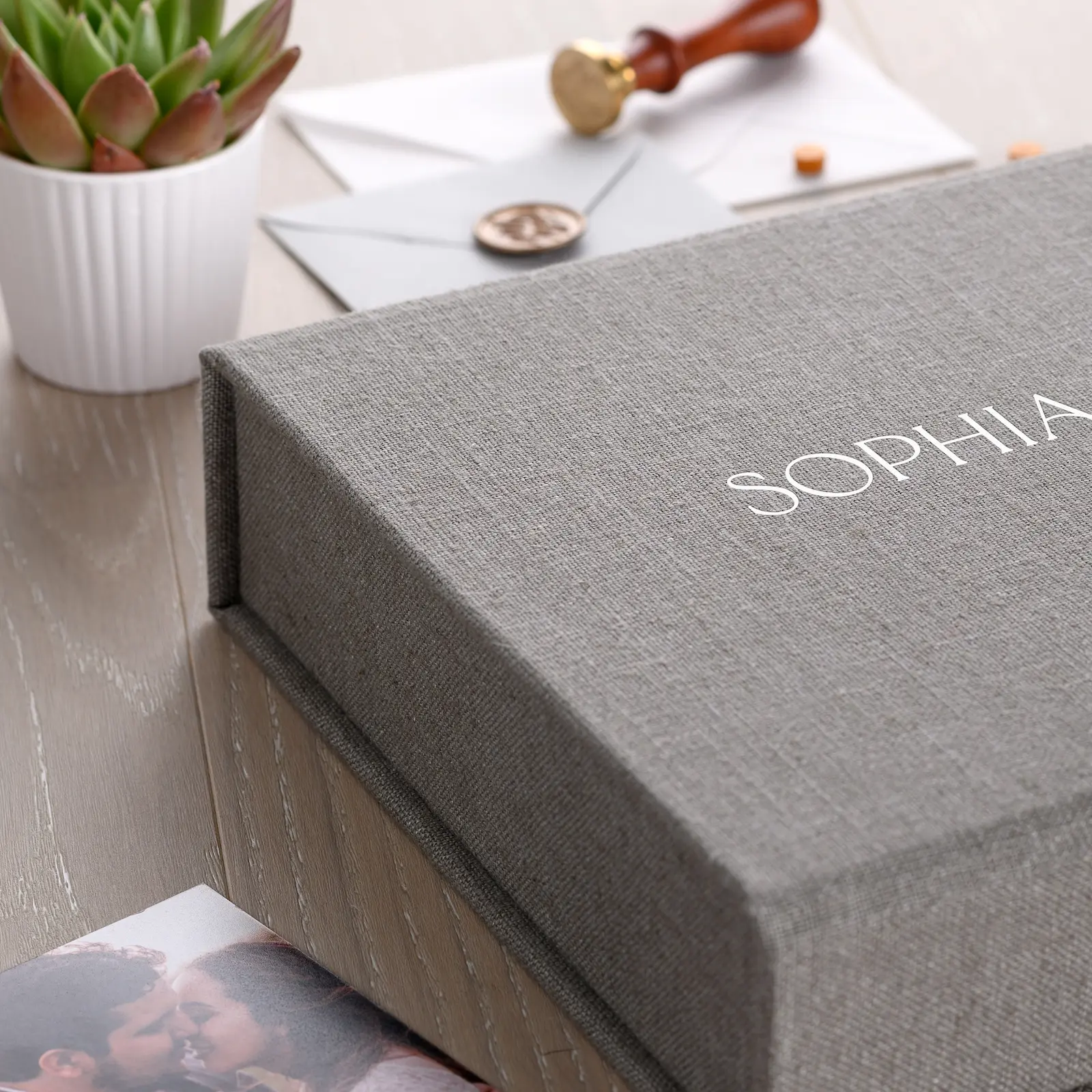 Linen Keepsake Box Magnet Closure - Image 4