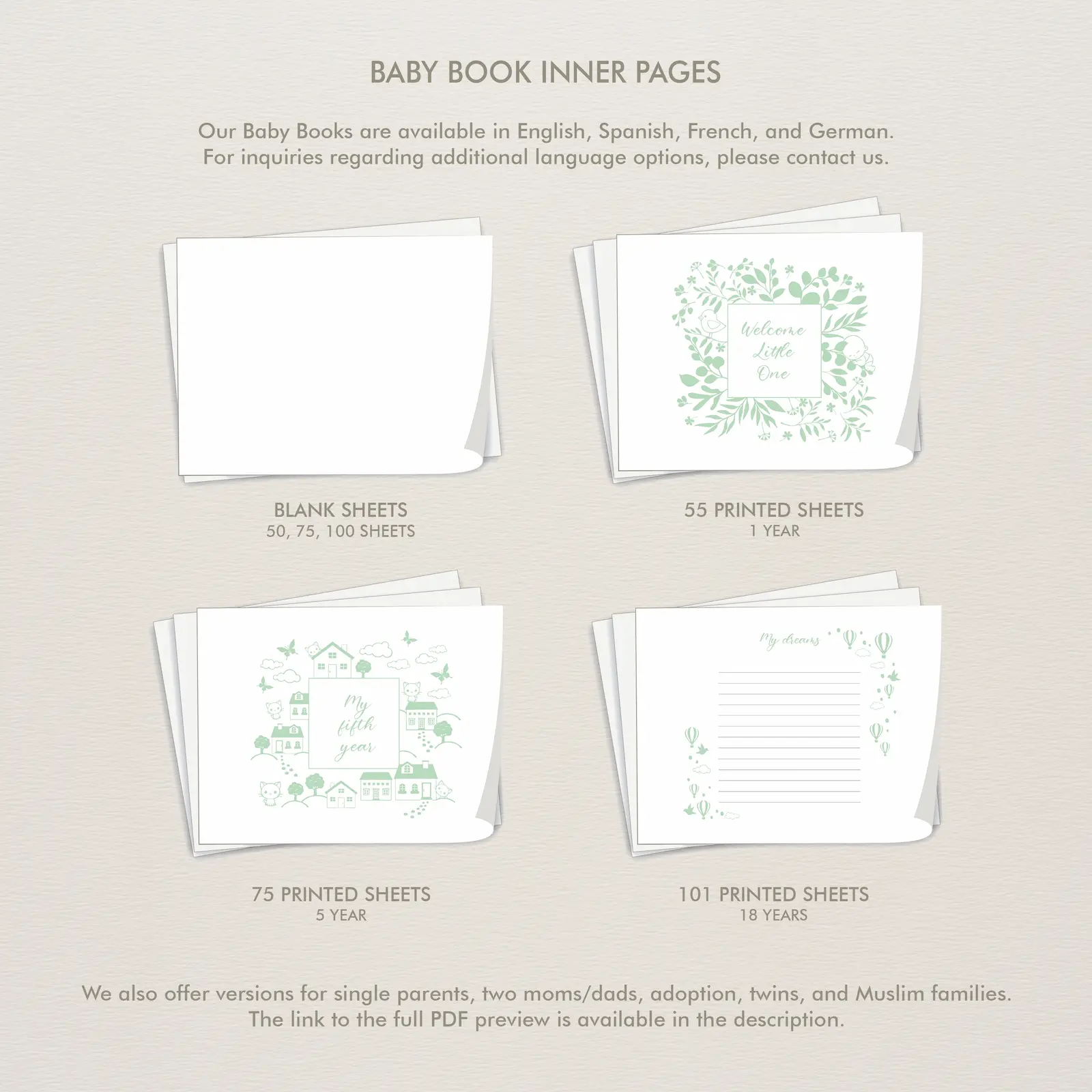 Linen Baby Photo Book - Image 9