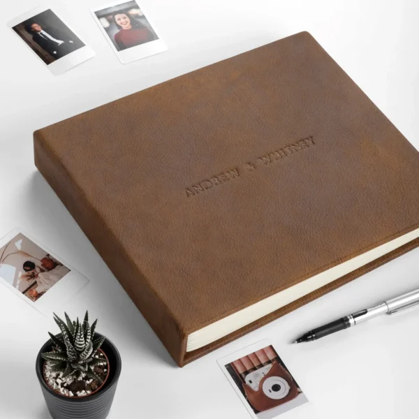 Leather Wedding Guest Book