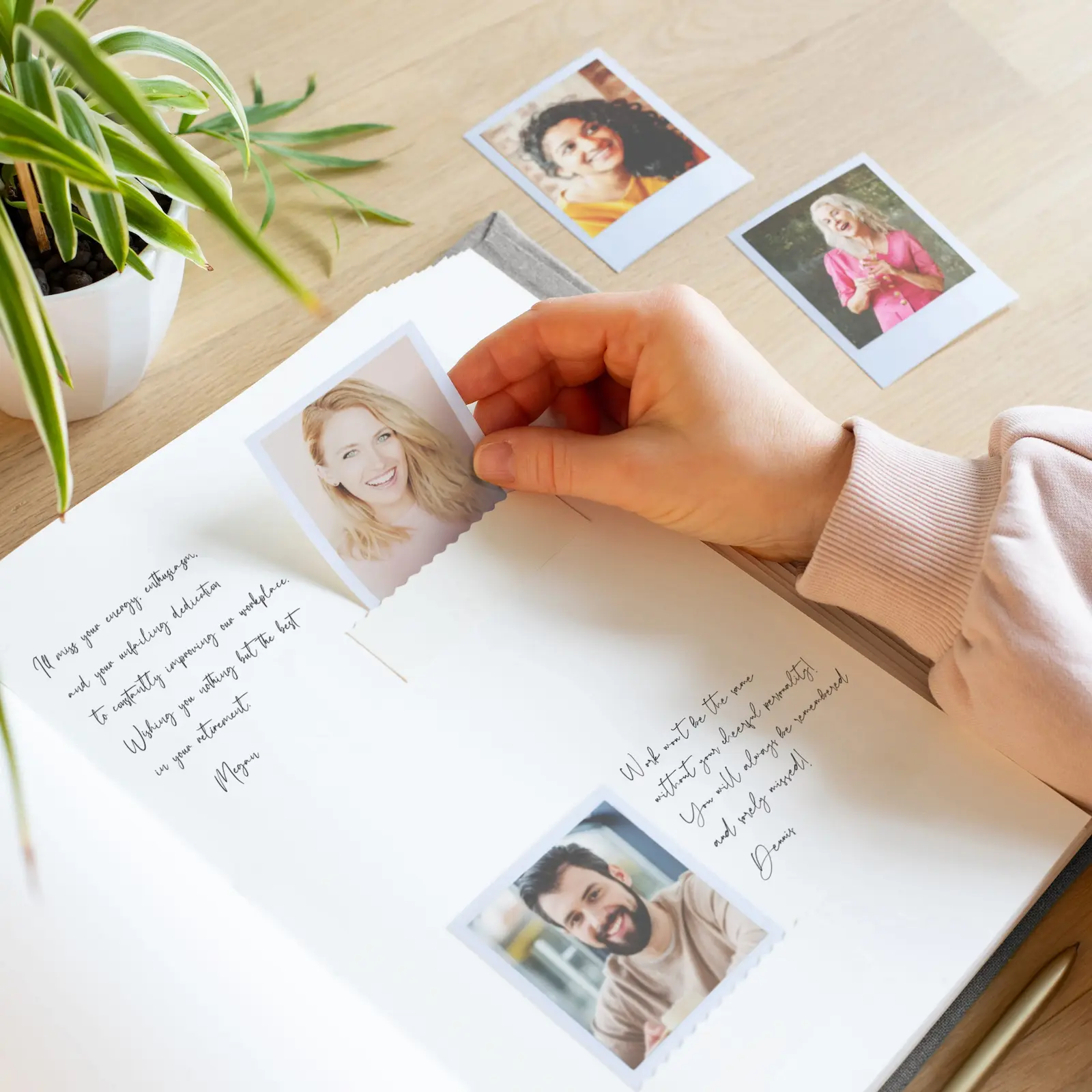 Linen Retirement Guest Book Vertical M55 - Image 2
