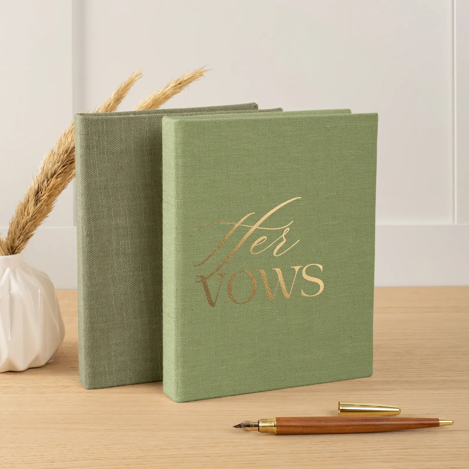 Set of 2 Linen Vow Books - Image 7