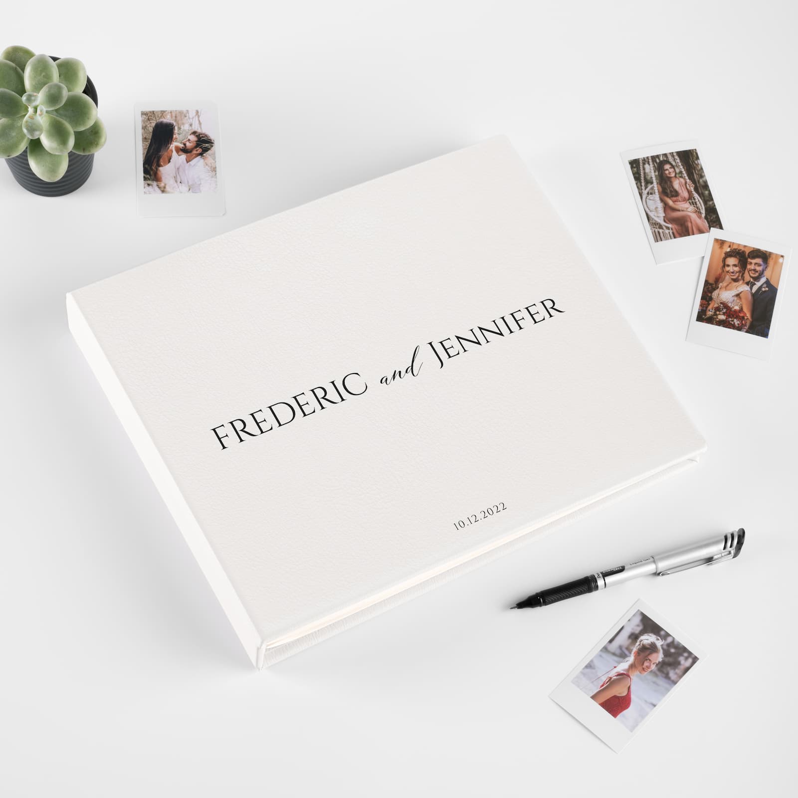 Eco Leather Wedding Guest Book  UV