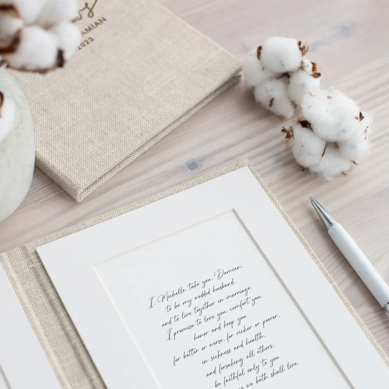 Linen Vow Book - Image 5