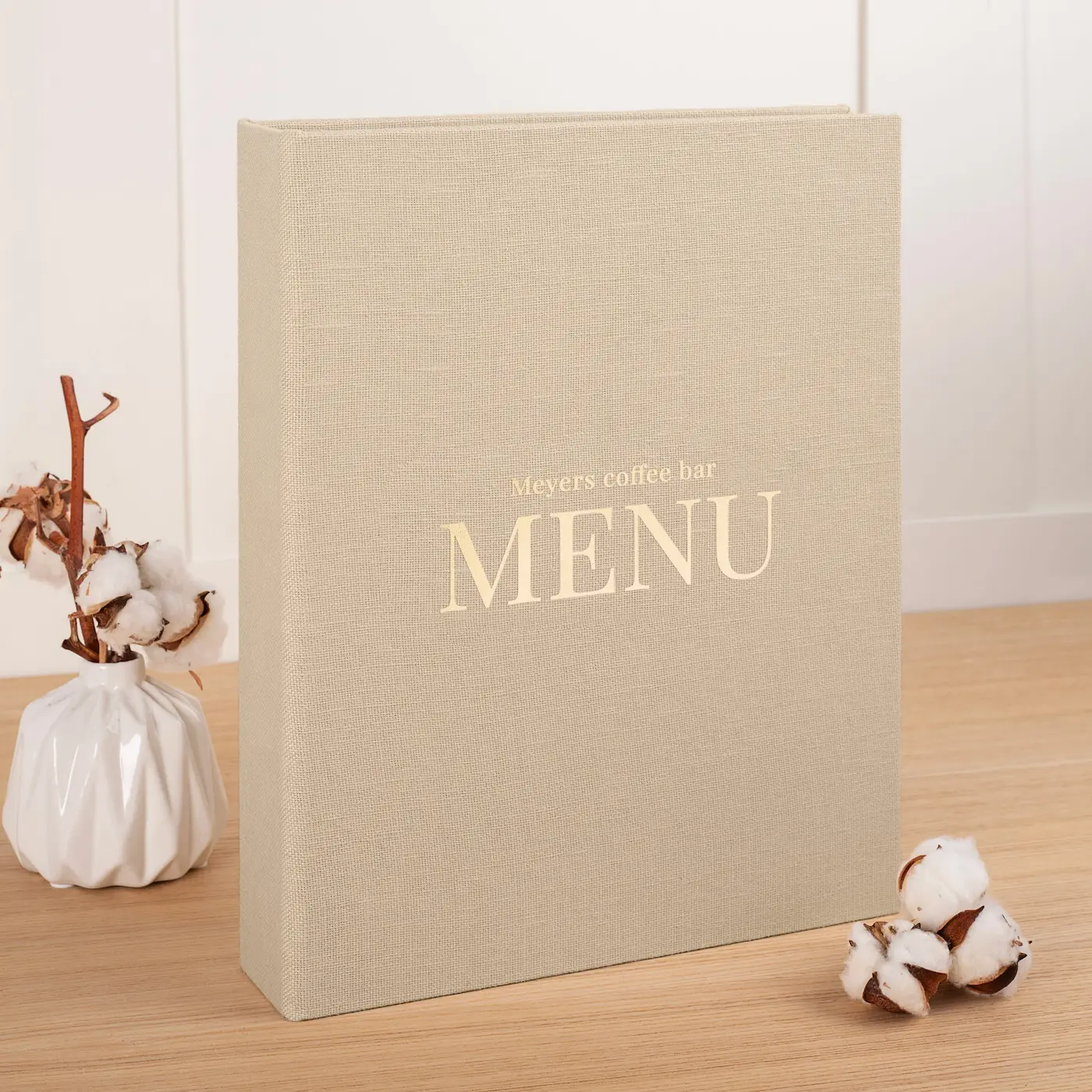 Linen Menu Book With Sleeves - Image 4