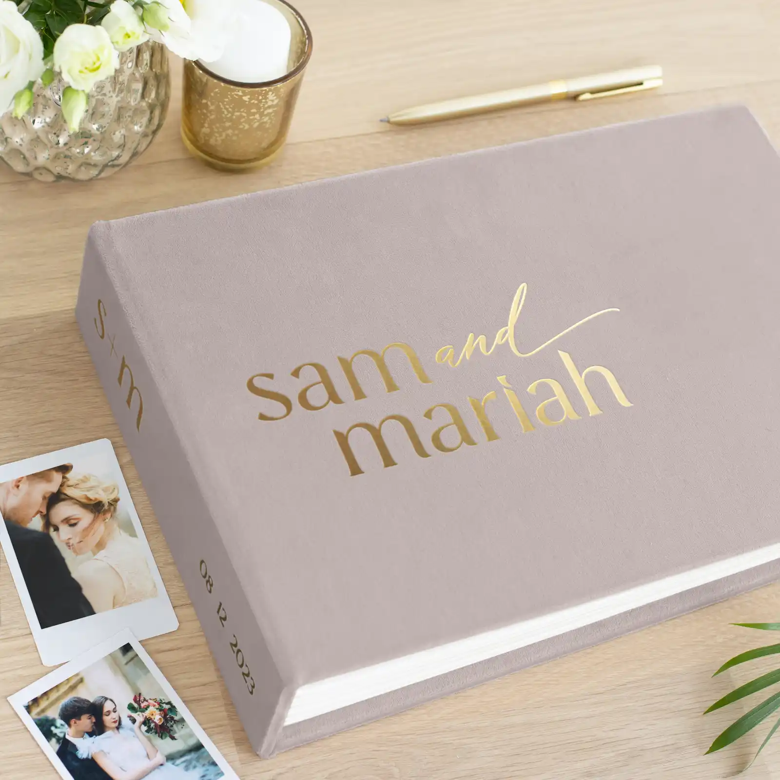 Velvet Wedding Guest Book W172 - Image 4