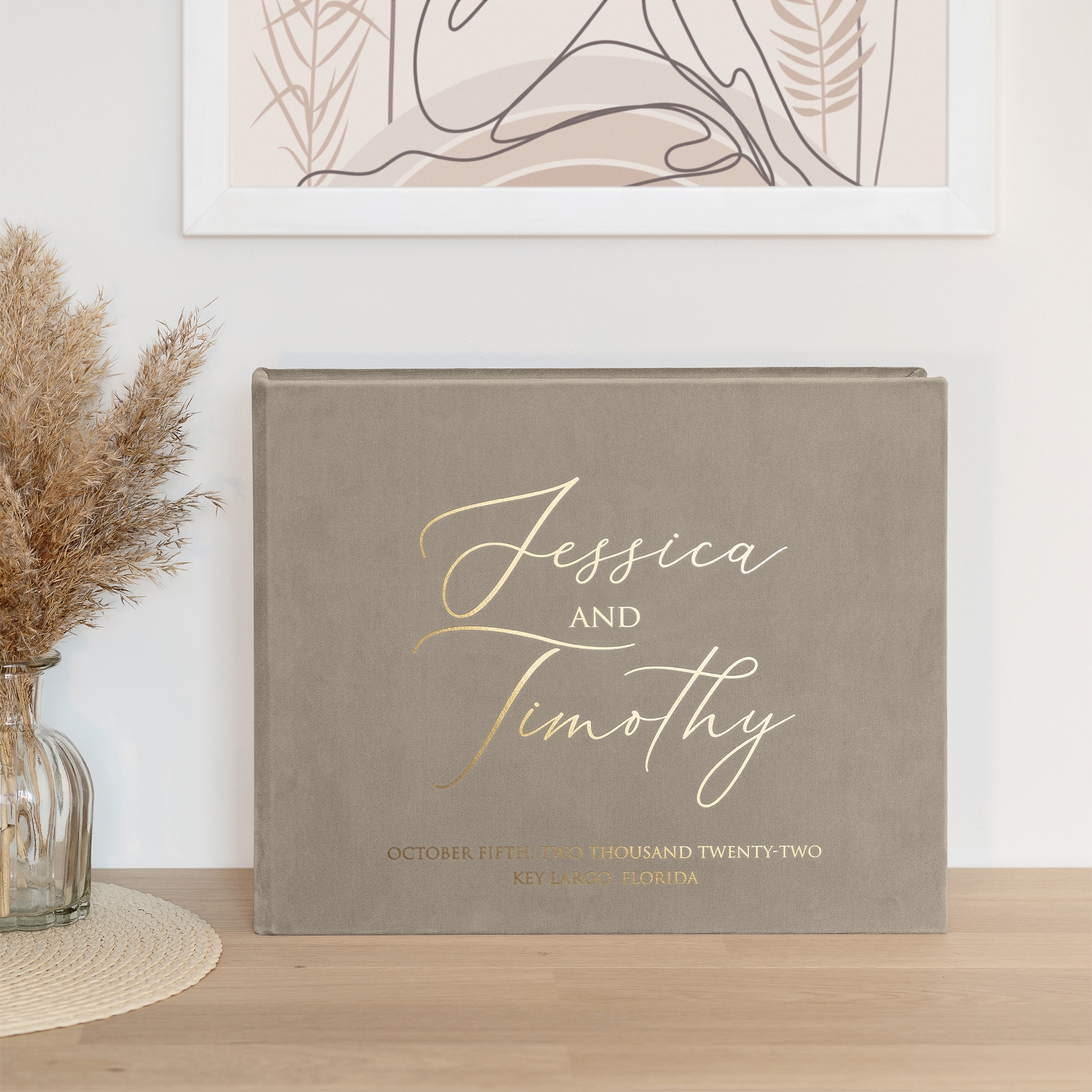 Velvet Wedding Guest Book W95 - Image 4