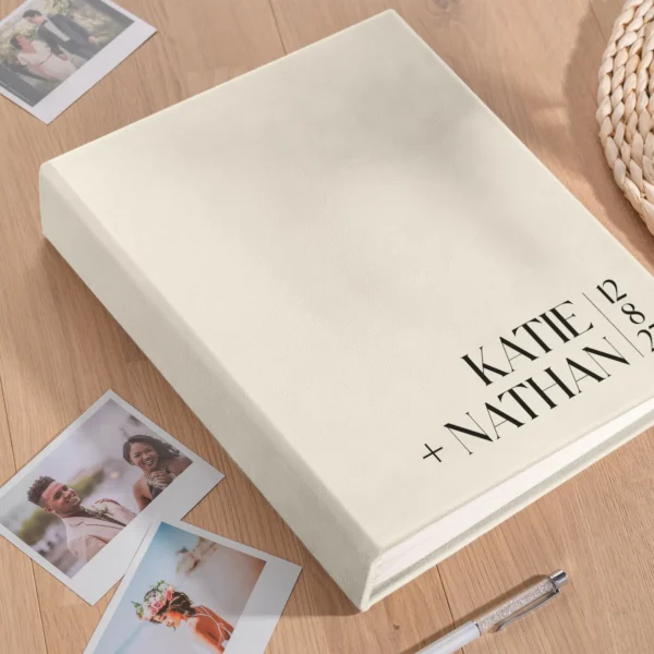 Eco Leather Wedding Guest Book UV Vertical