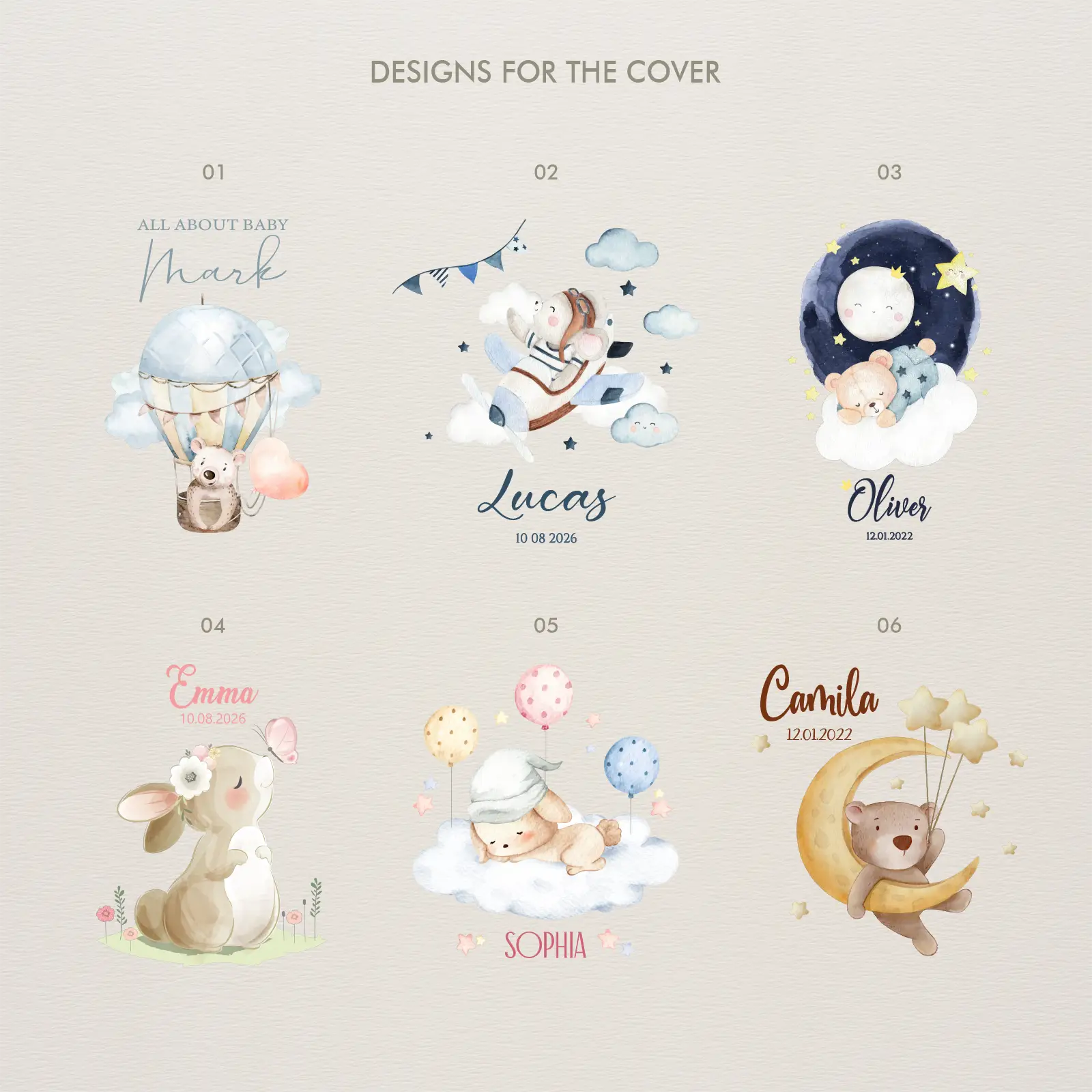 Eco Leather Baby Self Adhesive Photo Album, Design B10 UV - Image 8