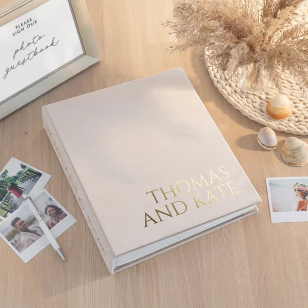 Velvet Wedding Guest Book Vertical W143