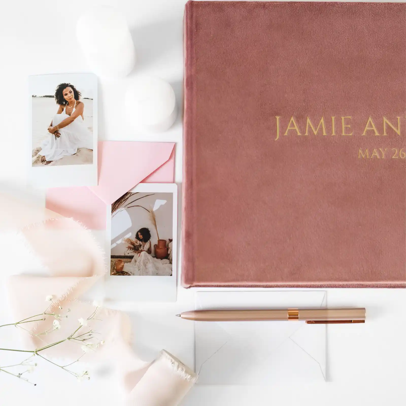 Velvet Wedding Guest Book - Image 4