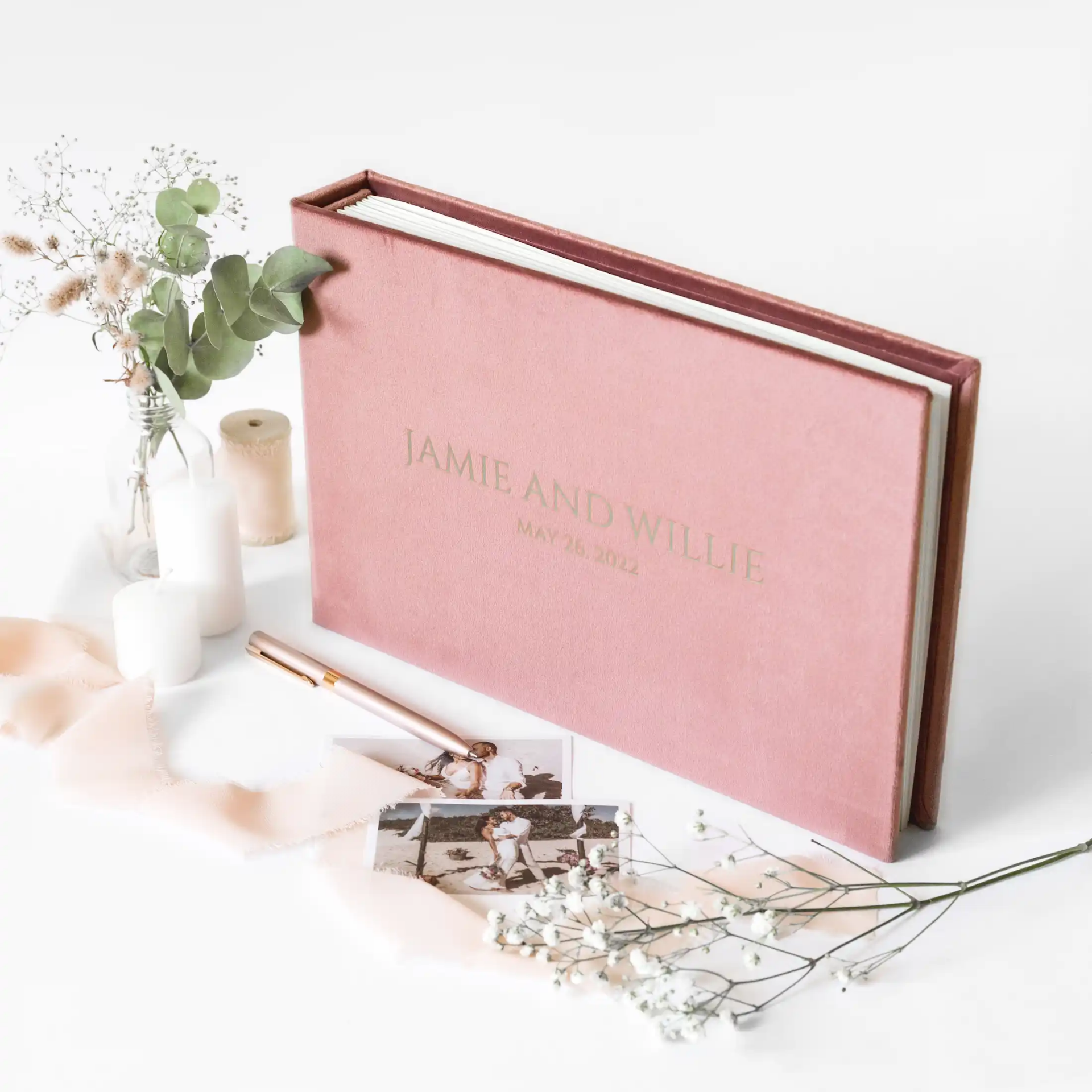 Velvet Wedding Guest Book - Image 5