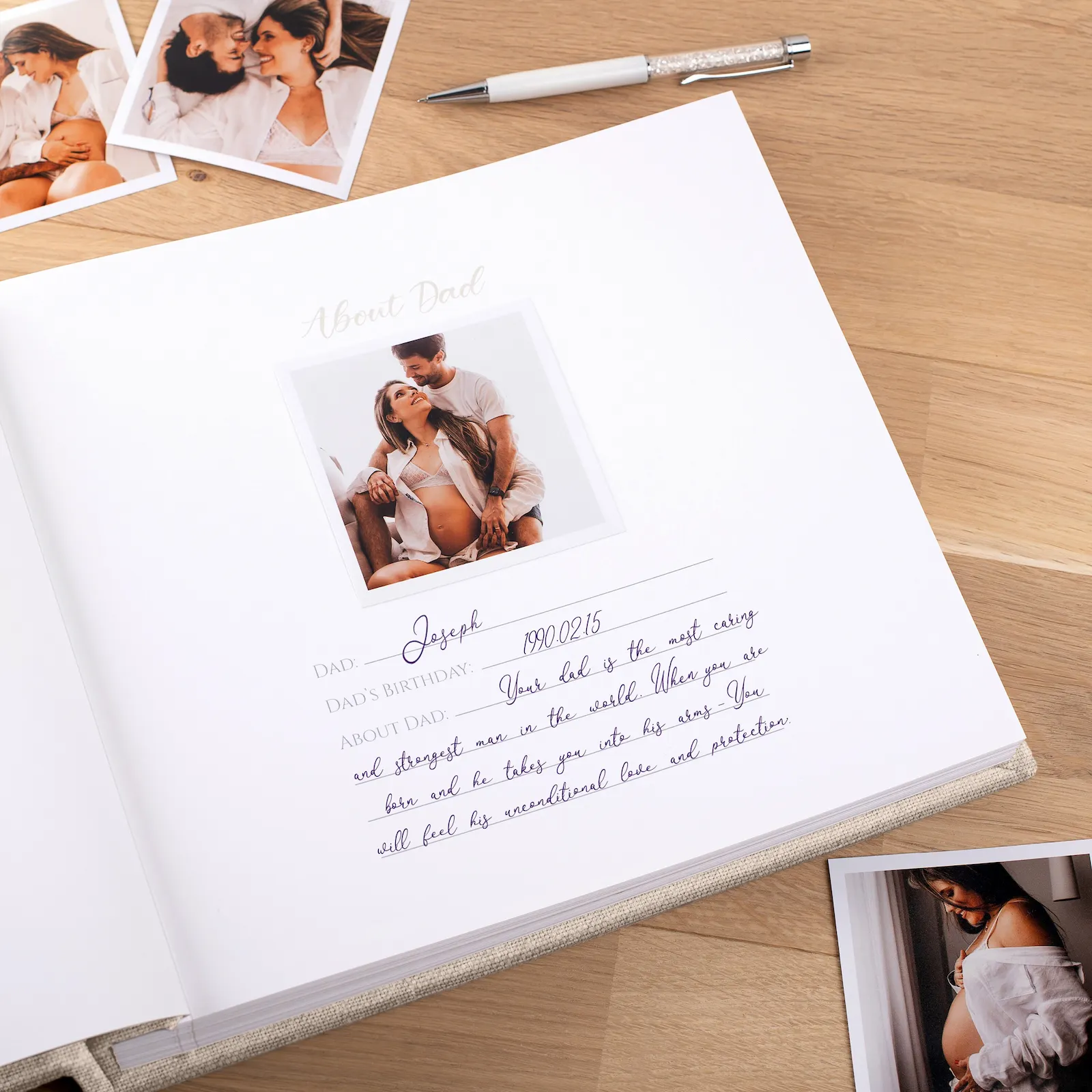 Linen Pregnancy Book, Design P16 - Image 3