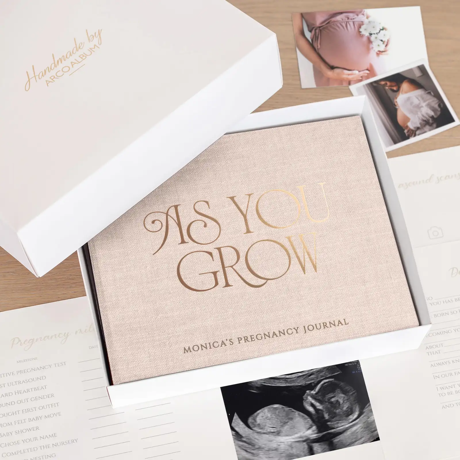 Linen Pregnancy Book, Design P16 - Image 5