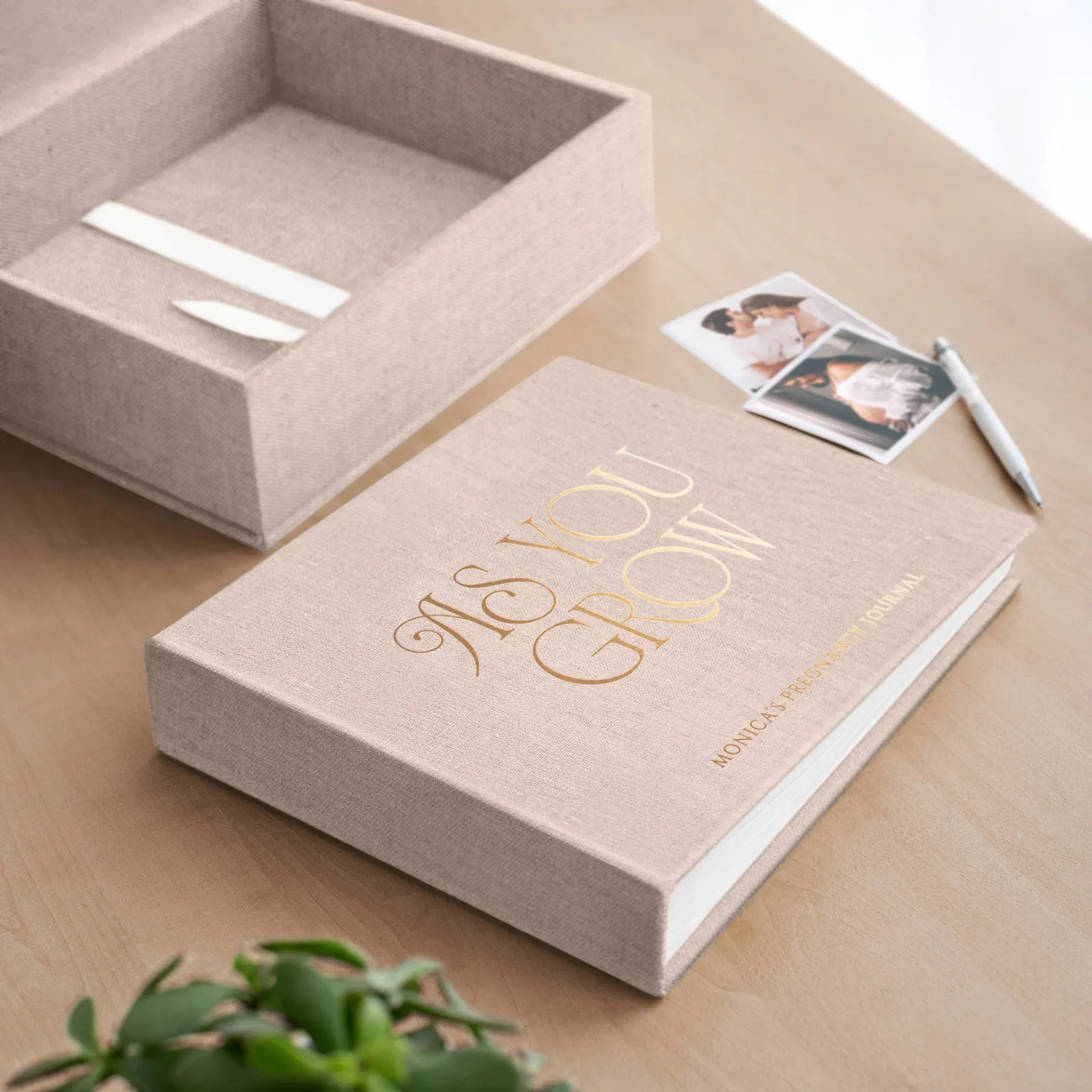 Linen Pregnancy Book, Design P16 - Image 4