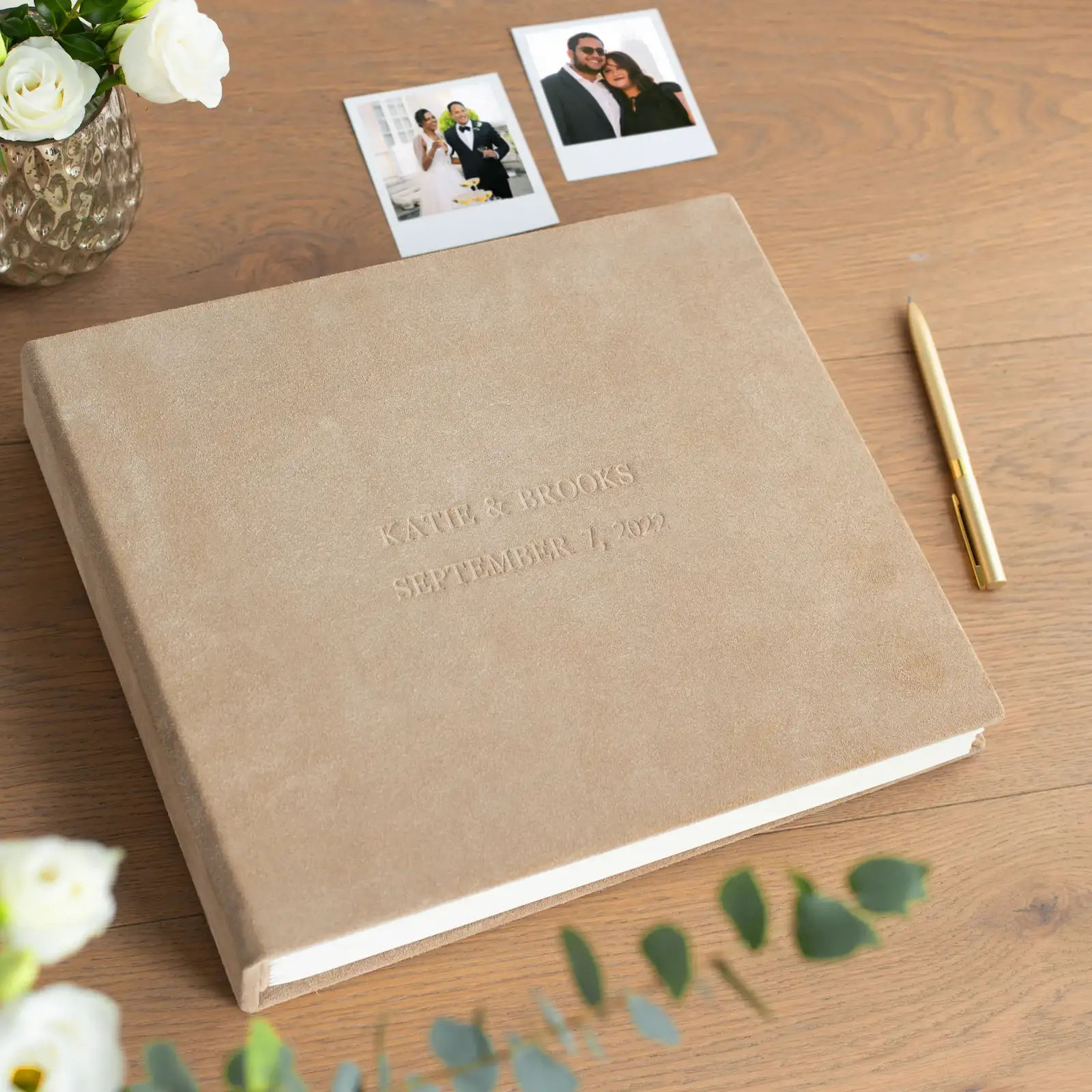 Suede Wedding Guest Book