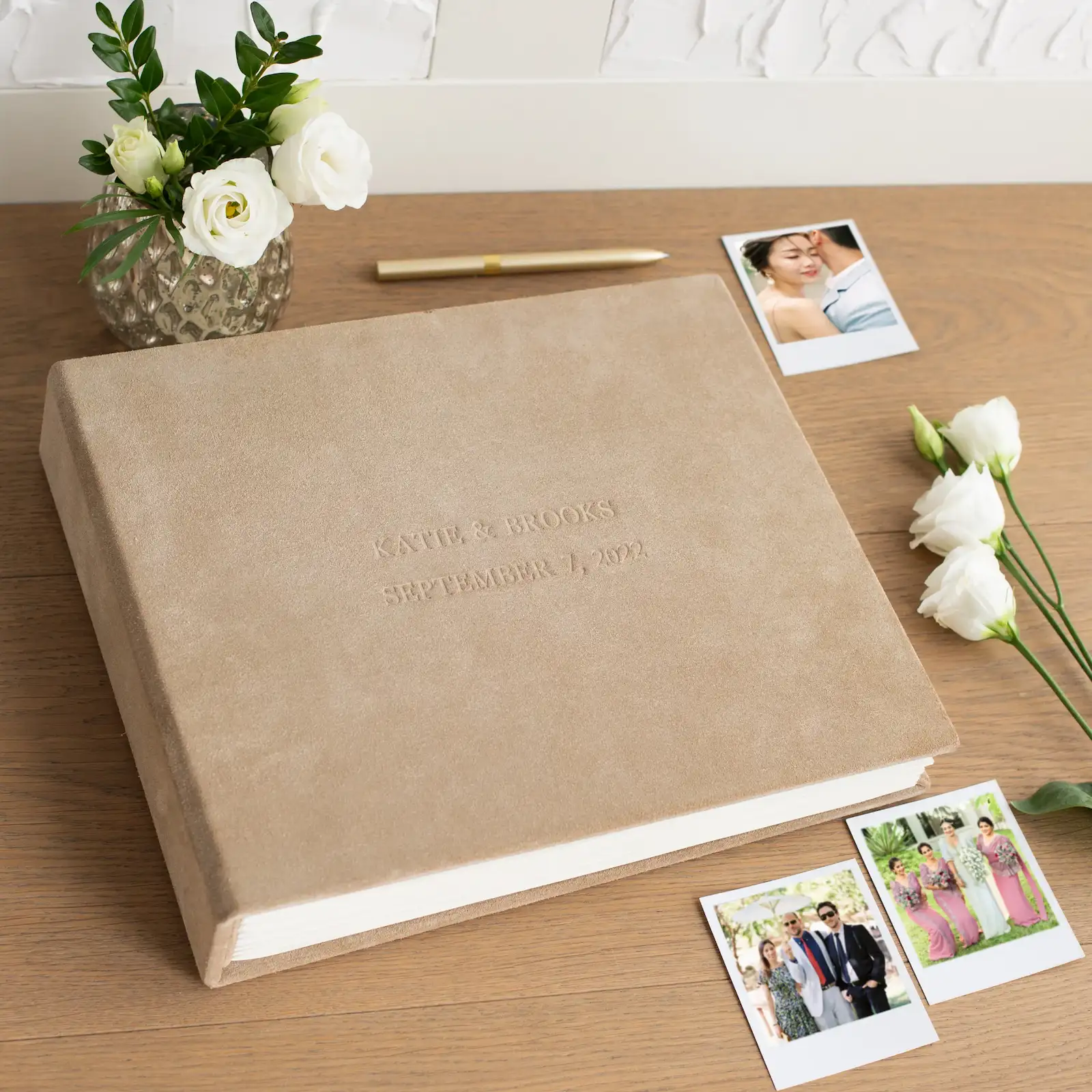 Suede Wedding Guest Book - Image 3