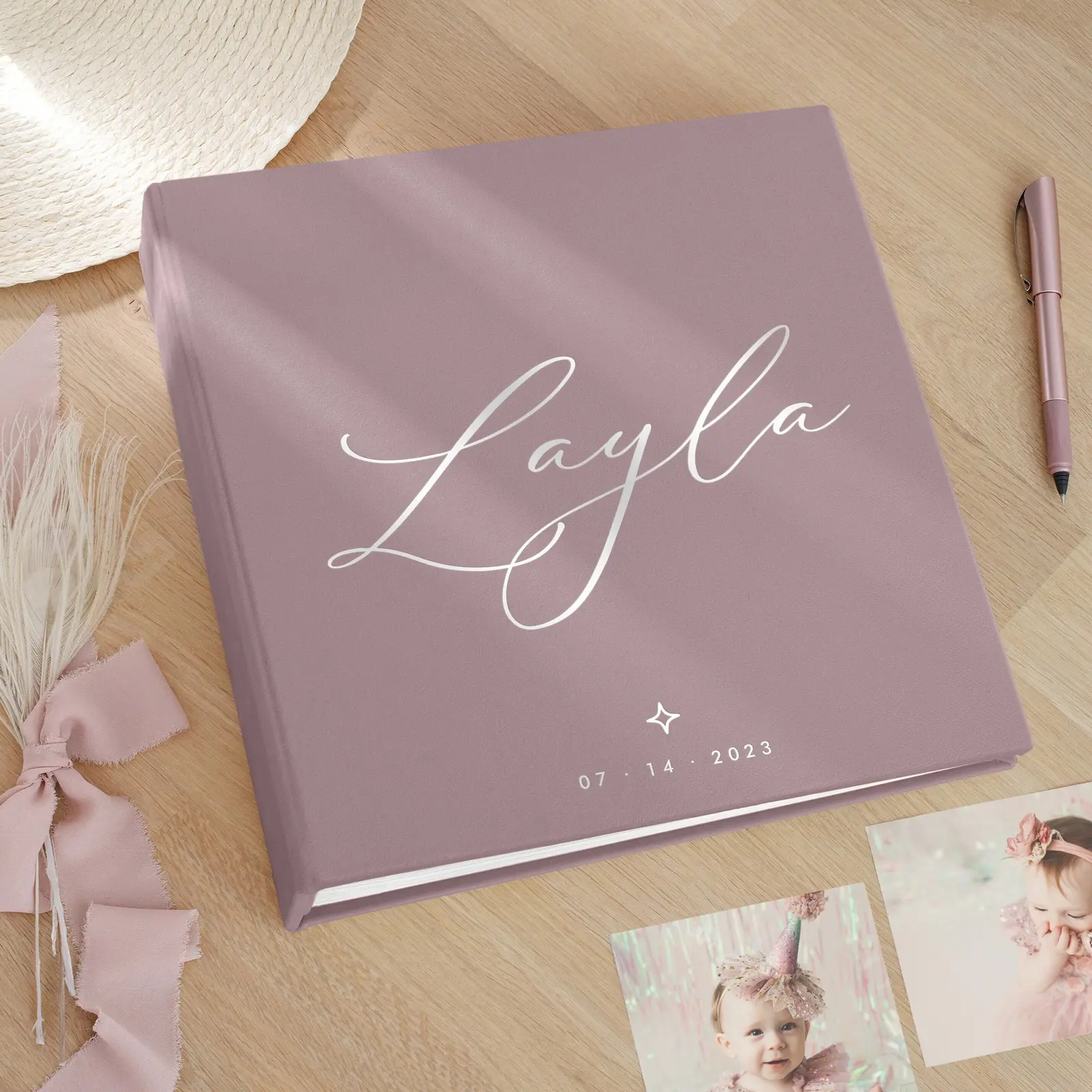 Velvet Slip In Baby Photo Album for 100-1000 4x6 Photos, Design B116