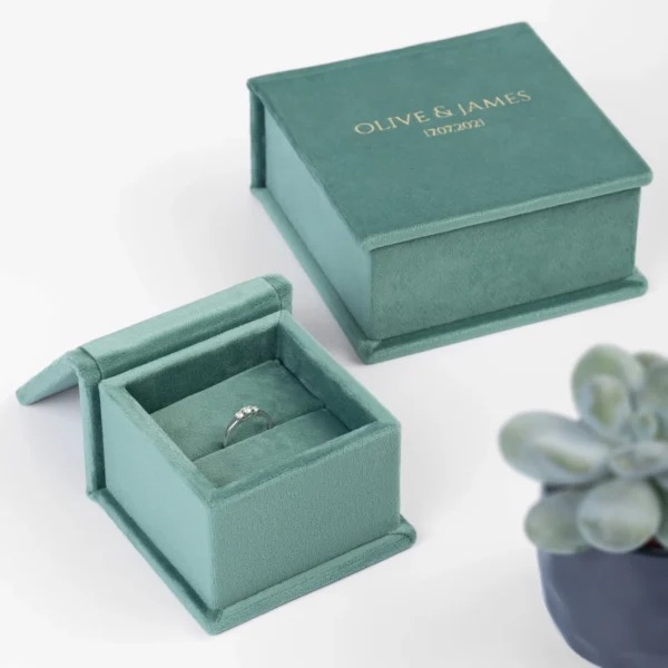 Velvet Ring Box with Slot Cushion