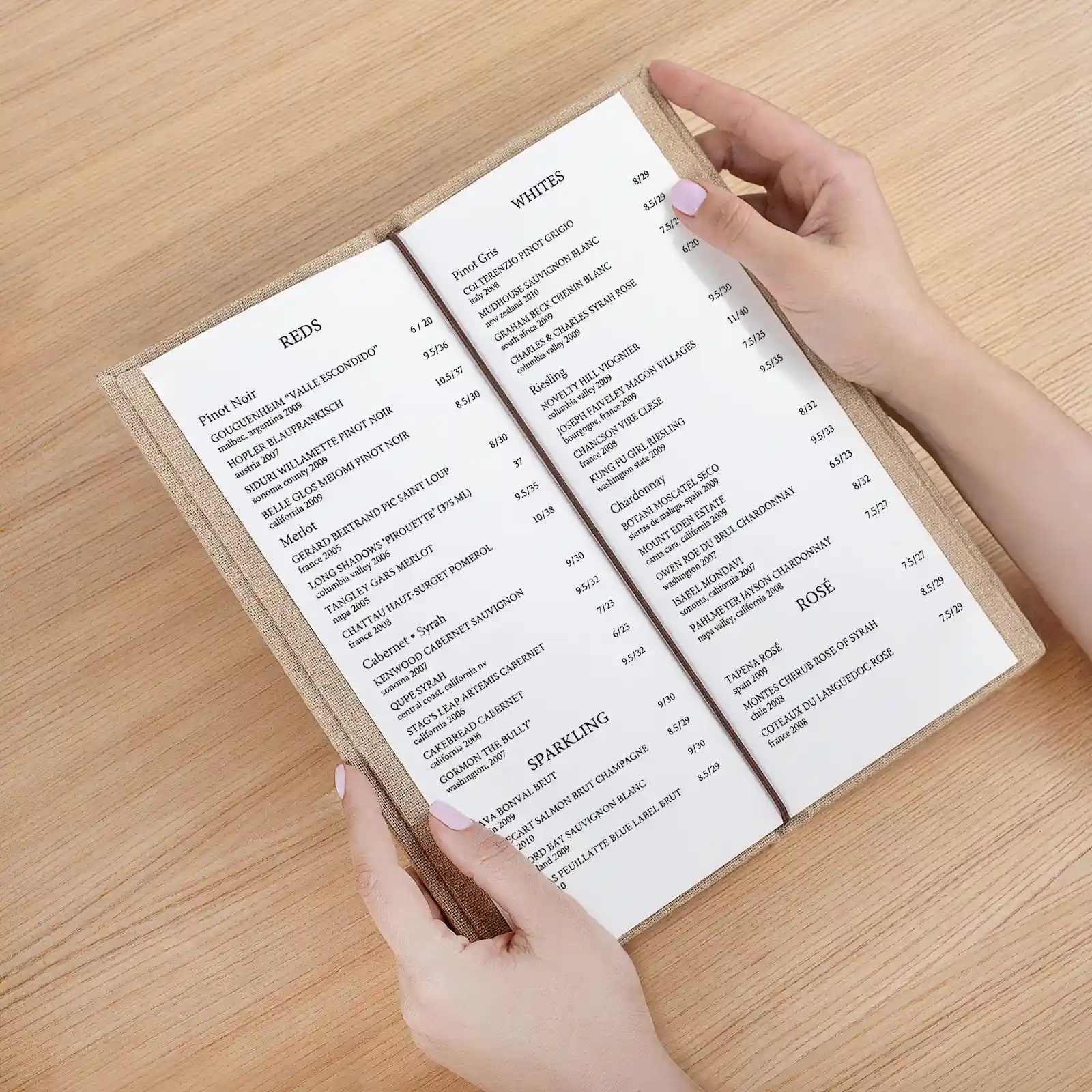 Linen Wine Menu Book - Image 3