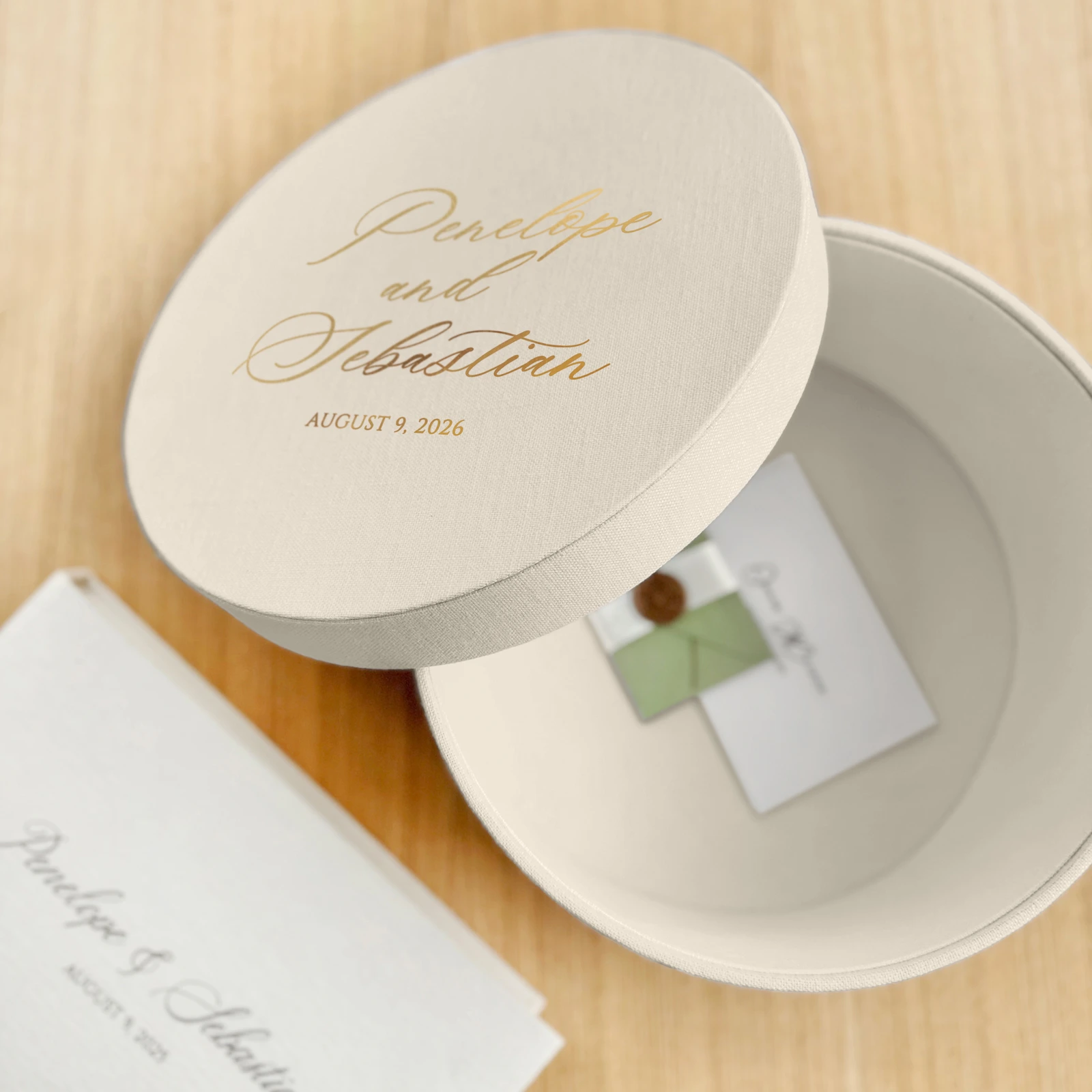 Linen Round Keepsake Box - Image 4