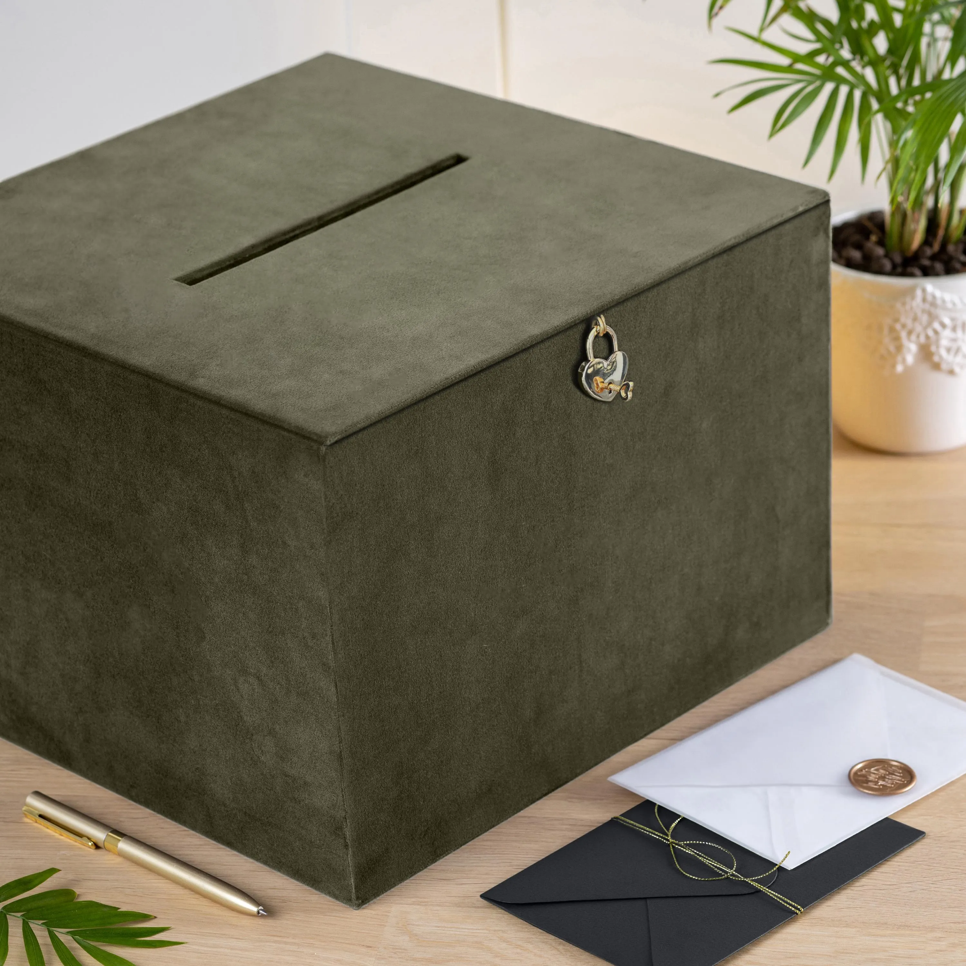 Velvet Wedding Card Box With Slot, Design W198 - Image 8