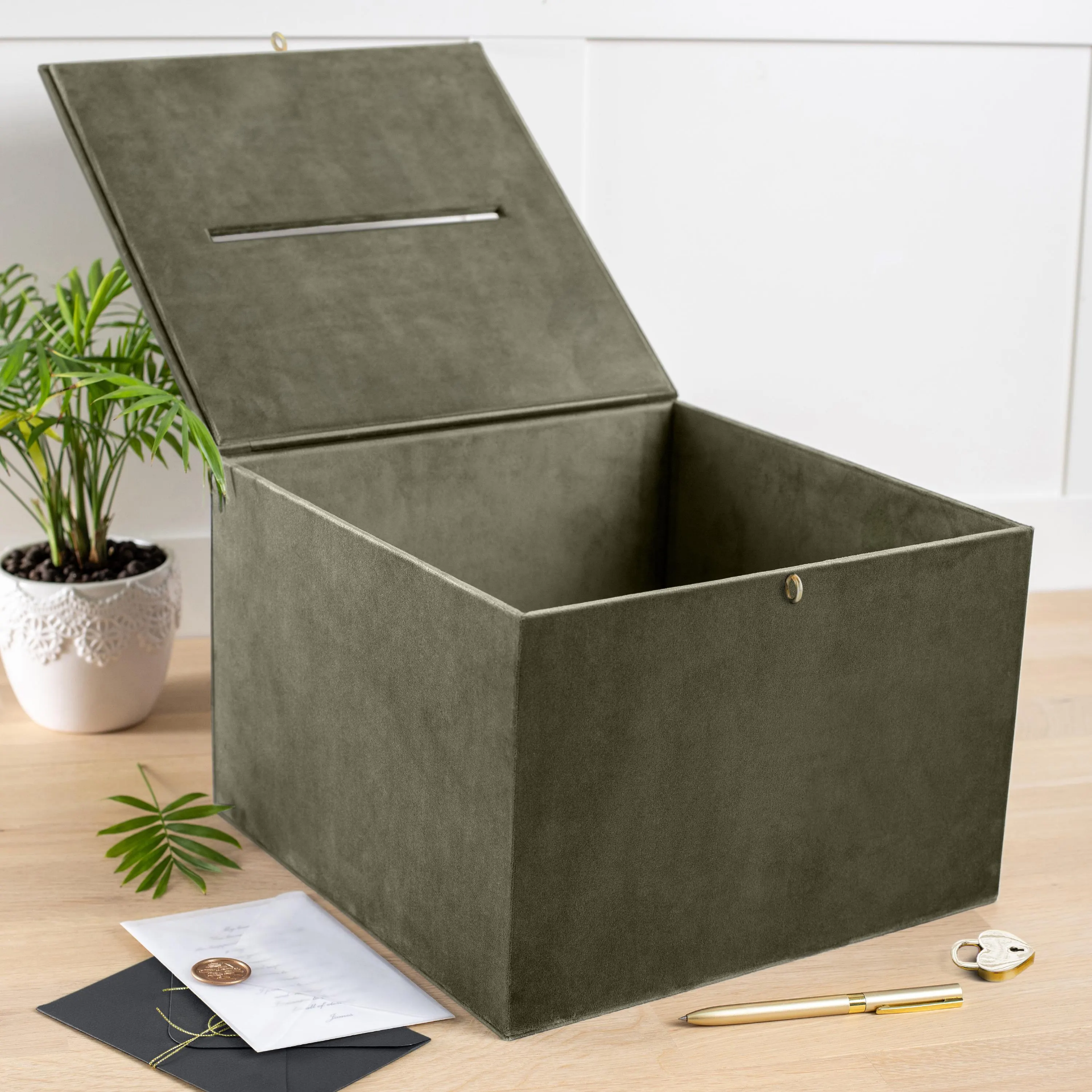 Velvet Wedding Card Box With Slot, Design W197 - Image 9